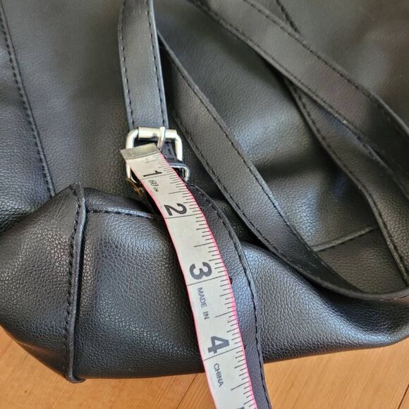 Faux leather backpack square shape alternative goth grunge alt minimalist modern - Picture 9 of 14